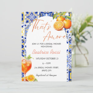 That's Amore Spritz Citrus Bridal Shower Invitation