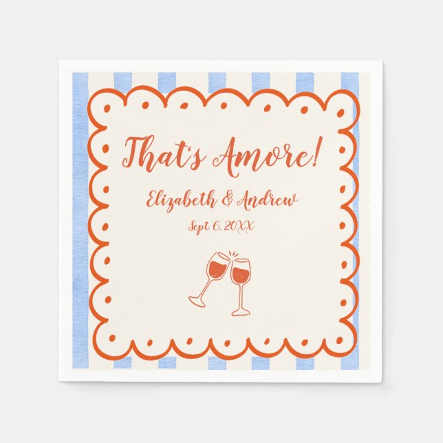 That's Amore Trendy whimsical hand drawn  Napkin (Front)