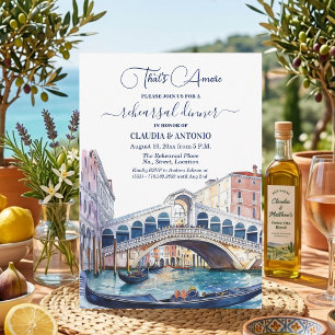 That's Amore Watercolor Venice Rehearsal Dinner Invitation