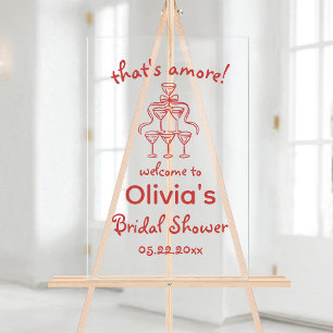 That's Amore Whimsical Bridal Shower Acrylic Sign