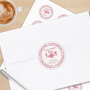 That's Amore Whimsical Hand Drawn Bridal Shower Classic Round Sticker