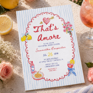 That's amore whimsical Italian bridal shower  Invitation