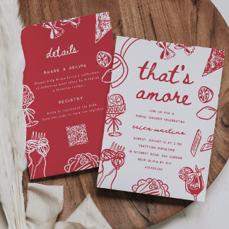 "That's Amore" Whimsical Italian Bridal Shower Invitation
