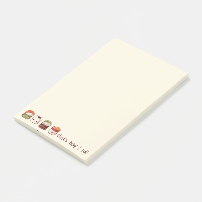 That's How I Roll Cute Kawaii Sushi Post-it Notes (Angled)