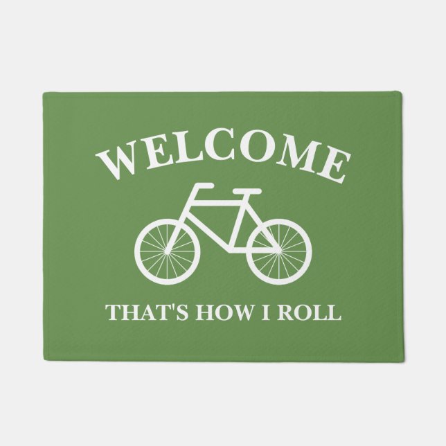 That's how i roll funny bicycle welcome door mat (Front)