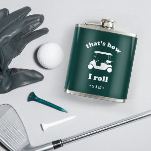 That's How I Roll Monogrammed Golf Hip Flask