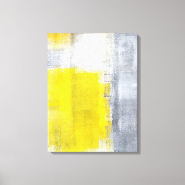 'That's It' Grey and Yellow Abstract Art Canvas Print (Front)