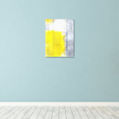 'That's It' Grey and Yellow Abstract Art Canvas Print (Insitu(Wood Floor))
