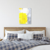 'That's It' Grey and Yellow Abstract Art Canvas Print (Insitu(Bedroom))
