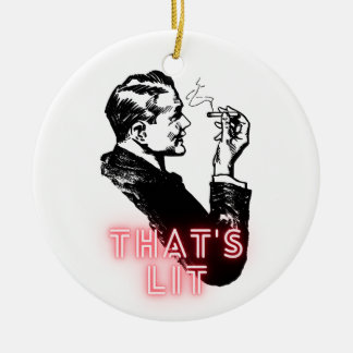 That's Lit - Funny Retro Vintage Smoker Ornament  