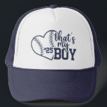 Thats My Boy Custom Baseball Mom Softball Mama  Trucker Hat<br><div class="desc">Show your team spirit in style with this Custom Baseball Mom trucker hat with Number! Perfect for game days,  proud sports mamas,  and personalized support for your favourite player.</div>