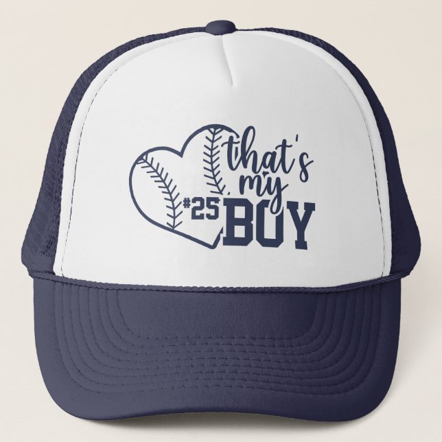 Thats My Boy Custom Baseball Mom Softball Mama  Trucker Hat (Front)