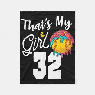 That's My Boy Softll 32 Number Mom Dad Number #32 Fleece Blanket