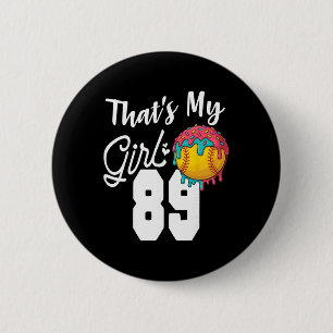 That's My Boy Softll 89 Number Mom Dad Number #89 2 Inch Round Button