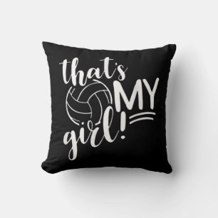 That's My Girl Proud Volleyball Mom Volleyball Mot Throw Pillow