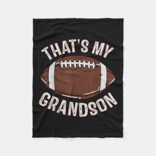 That's My Grandson Football Grandma Granddad Famil Fleece Blanket