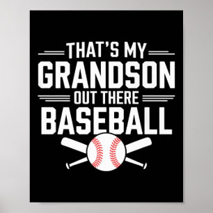 Thats My Grandson Out Baseball Grandma Mothers Day Poster