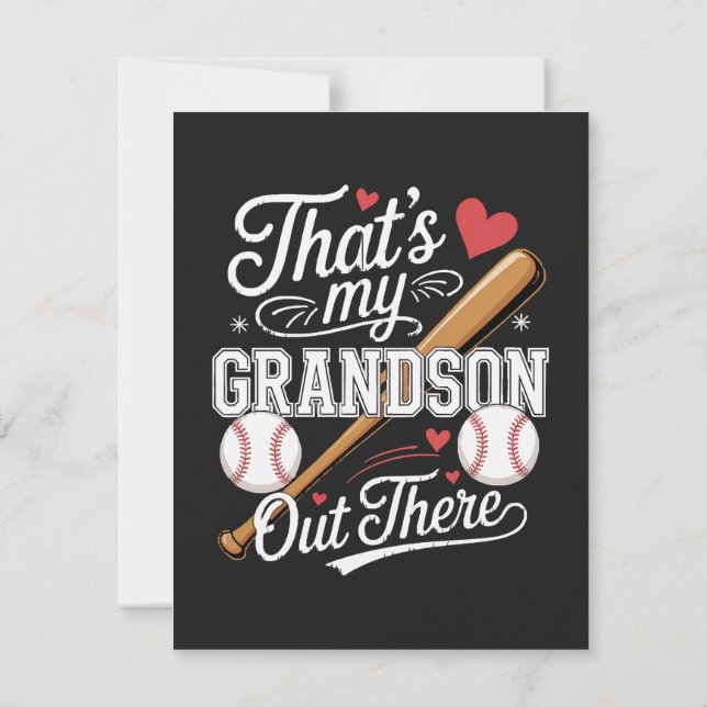 That's My Grandson Out There Baseball Card (Back)