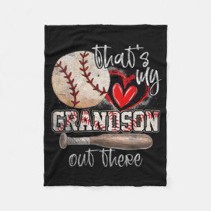 That's My Grandson Out There Baseball Fleece Blanket