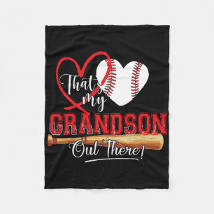 That's My Grandson Out There Baseball Grandma 1 Fleece Blanket