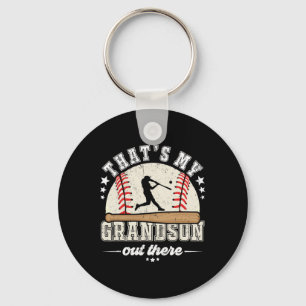 Thats My Grandson Out There Baseball Grandma Grand Keychain