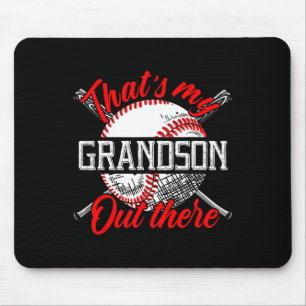 That's My Grandson Out There Baseball Grandma Moth Mouse Pad