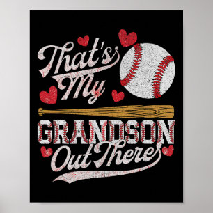That's My Grandson Out There Baseball Grandma Moth Poster