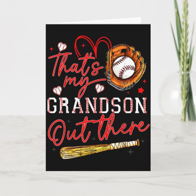 Thats My Grandson Out There Baseball Grandma Mothe Card (Front)