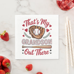 That's My Grandson Out There Baseball Grandma Napkin