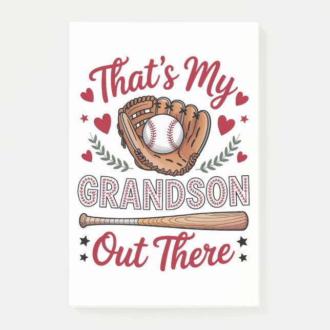 That's My Grandson Out There Baseball Grandma  Post-it Notes (Front)