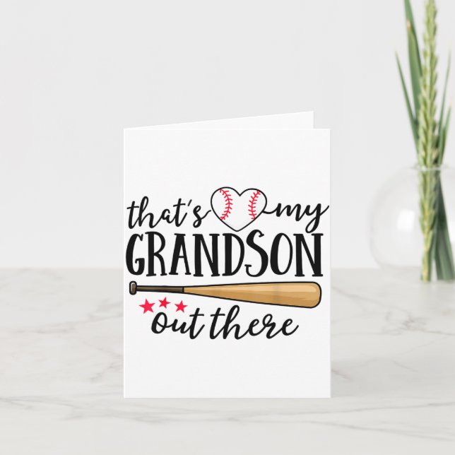 That's My Grandson Out There Baseball Grandma Squa Card (Front)