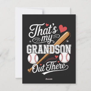 That's My Grandson Out There Baseball Holiday Card