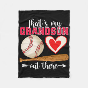 That's My Grandson Out There Baseball Mother's Day Fleece Blanket
