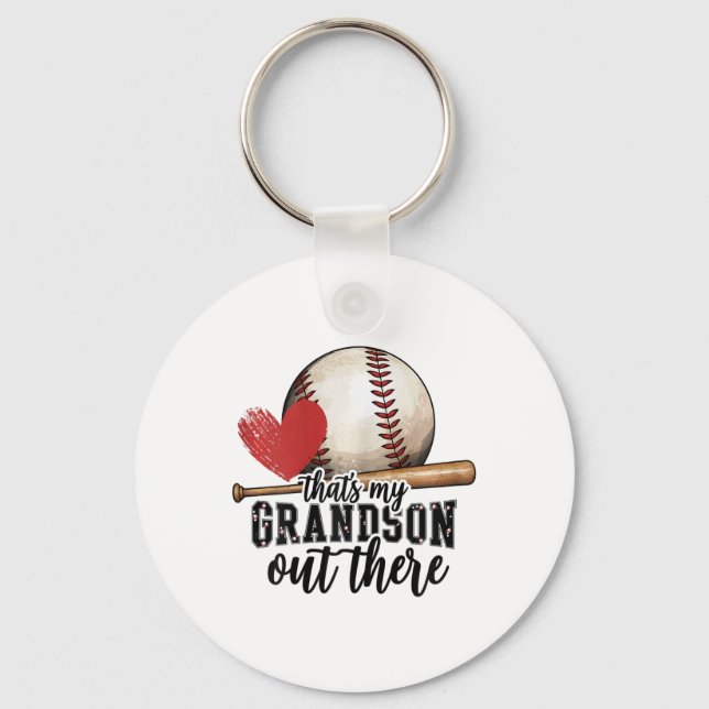 That's My Grandson Out There Bysebyll Grandma Moth Keychain (Front)