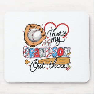 That's My Grandson Out There Bysebyll Grandma Moth Mouse Pad