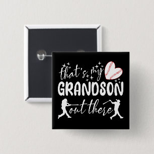 That's My Grandson Out There Funny Grandma 2 Inch Square Button