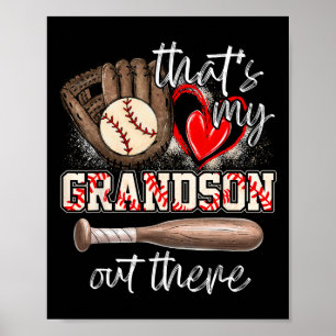 That's My Grandson Out There Gifts Women Baseball Poster