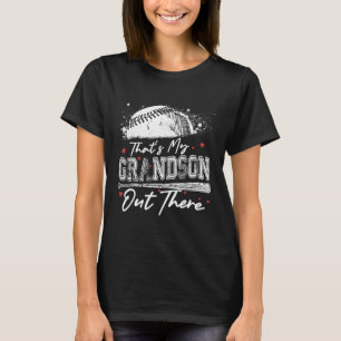 That's My Grandson Out There Grandma Baseball Moth T-Shirt