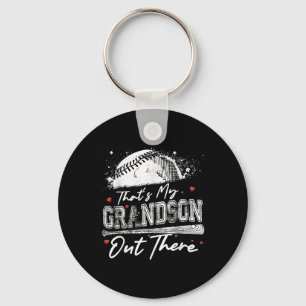 Thats My Grandson Out There Grandma Baseball Mothe Keychain