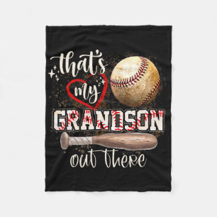 That's My Grandson Out There Sell Grandma Mothers Fleece Blanket
