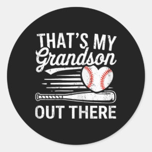That's My Grandson Out There Shirt Women Baseball Classic Round Sticker