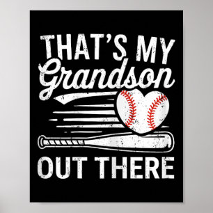 That's My Grandson Out There Shirt Women Baseball Poster