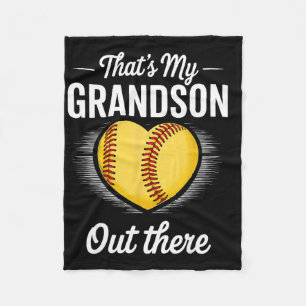 That's My Grandson Out There Softll Grandma Mother Fleece Blanket
