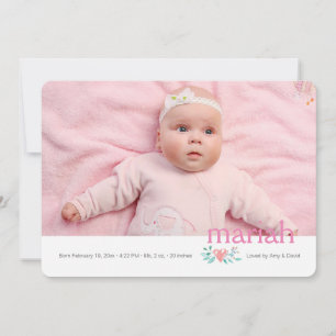 That's My Name Photo Birth Announcement