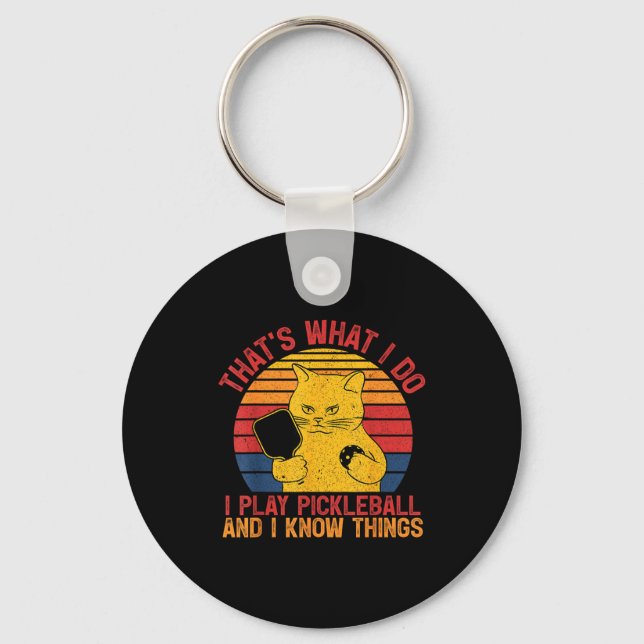 That's what do cat lovers paddleball player keychain (Front)