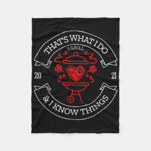 Thats What I Do Grill Bbq Funny Dad Gift Tee  Fleece Blanket