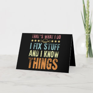 That's What I Do I Fix Stuff Funny Mechanic Thank You Card