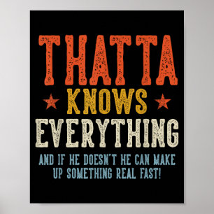 Thatta knows everything father's day retro vintage poster