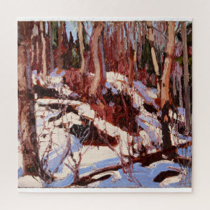 Thaw in the Woods, fine art painting Jigsaw Puzzle
