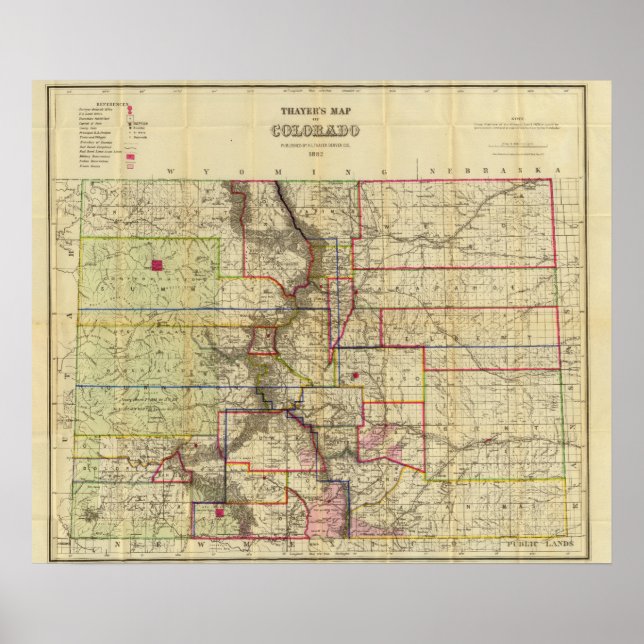 Thayer's map of Colorado 2 Poster (Front)